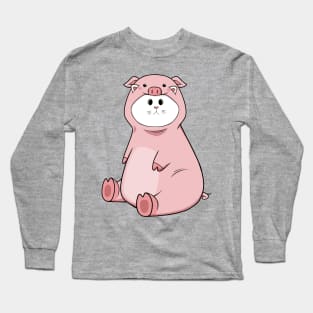 cat wearing pig costume Long Sleeve T-Shirt